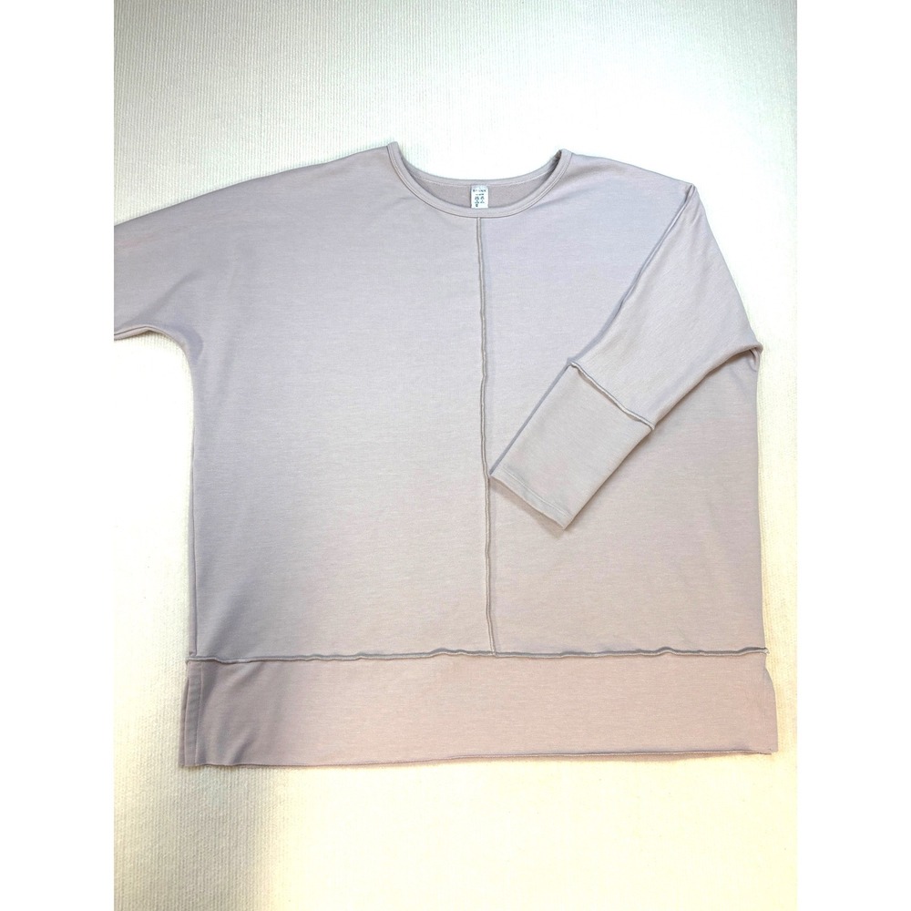 Spanx Air Essentials Long Sleeve‎ Crew Neck Top Mauve Oversized Medium Pullover